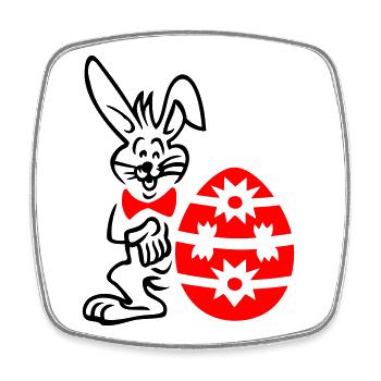 Oeuf de Pâques avec lapin - Magnet carré - blanc - Devant