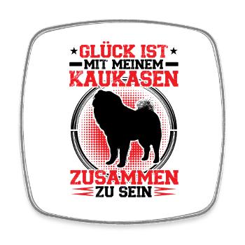 Bei meinem Owtscharka sein Kaukasischer Owtscharka - Viereckiger Kühlschrankmagnet - Weiß - Vorne