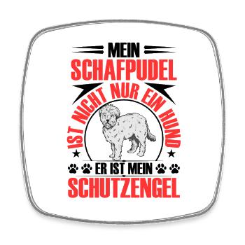Schafpudel ist mein Schutzengel Hütepudel - Viereckiger Kühlschrankmagnet - Weiß - Vorne