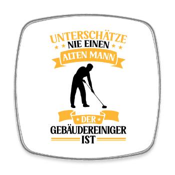 Gebäudereiniger alter Mann Fensterputzer - Viereckiger Kühlschrankmagnet - Weiß - Vorne