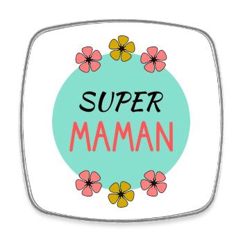 BONNE FÊTE. BONNE FÊTE MAMAN. MAMAN. FÊTE - Magnet carré - blanc - Devant
