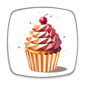 Cupcake – Farbenfrohes Design voller Genussfreude - Viereckiger Kühlschrankmagnet - Weiß - Vorne
