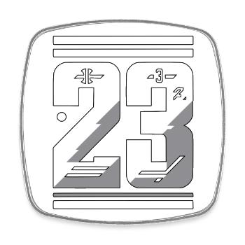 Stylish Number 23 Graphic - Square fridge magnet - white - Front