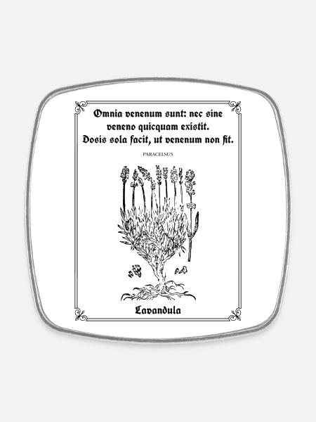 Latin Quote by Paracelsus –Lavender Illustration - Square fridge magnet - white