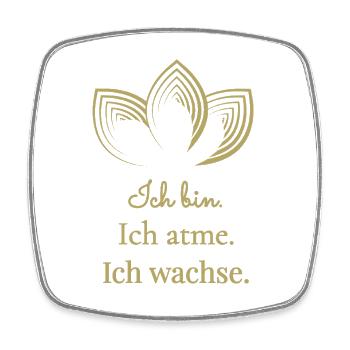 Ich bin Ich atme Ich wachse - Viereckiger Kühlschrankmagnet - Weiß - Vorne