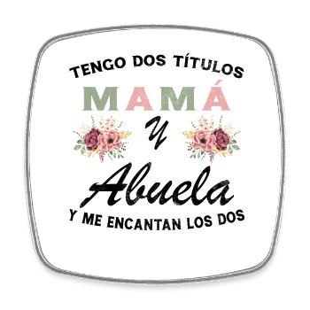 Mom and Grandma Mother's Day Gift - Square fridge magnet - white - Front
