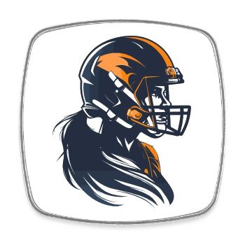 Football player - Square fridge magnet - white - Front
