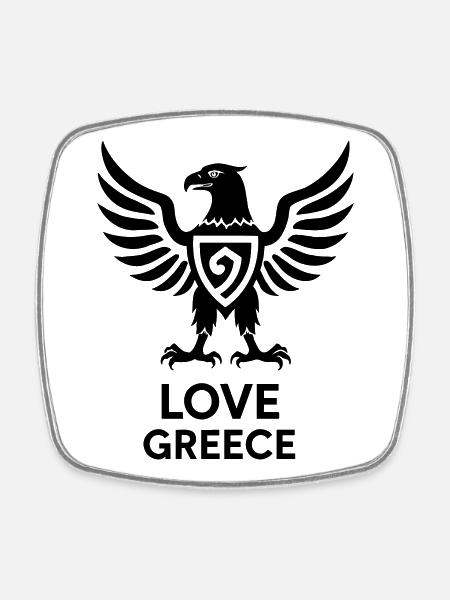 Love Greece 03 - Square fridge magnet - white