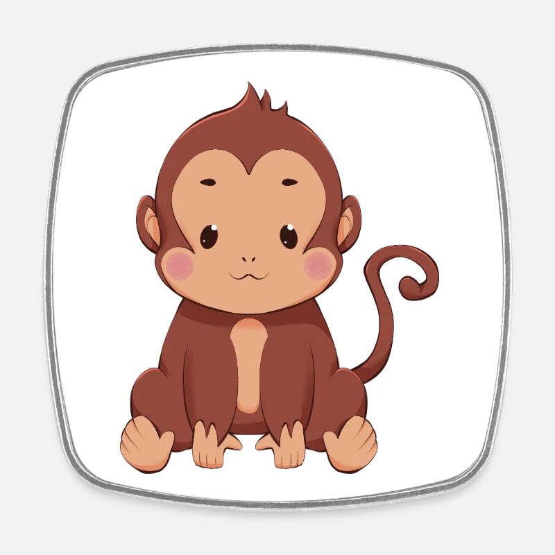 Monkey - Square fridge magnet - white
