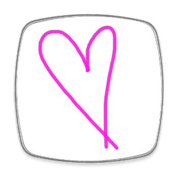Heart Pink Pink Gift Idea Heart Love - Square fridge magnet - white - Front