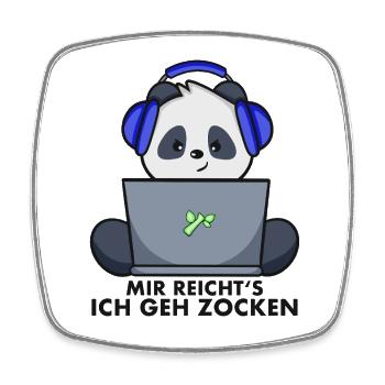 Panda Gamer - Mir reicht‘s ich geh zocken - Viereckiger Kühlschrankmagnet - Weiß - Vorne