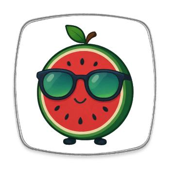 Fruity Watermelon Summer Fun Cool Fruit - Square fridge magnet - white - Front