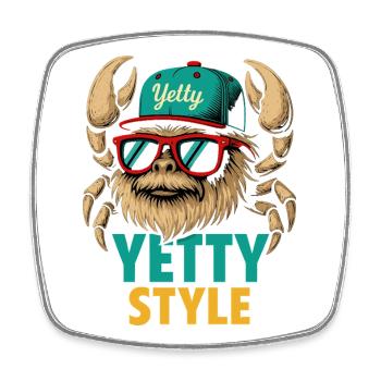 Yetty Style Yeti Graphic - Square fridge magnet - white - Front