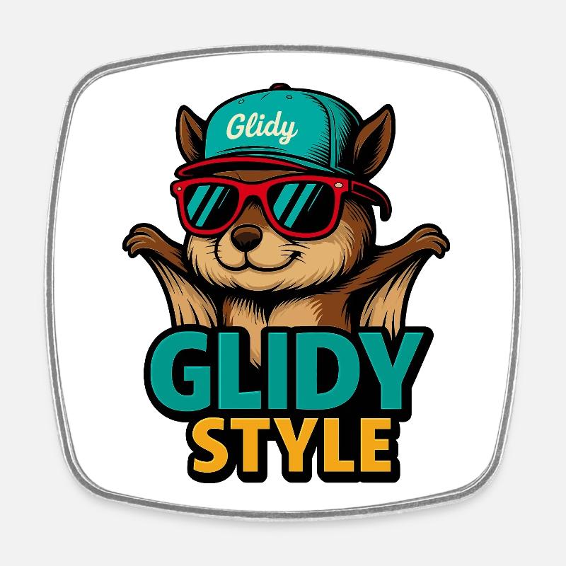 Glidy Style Hamster Fashion - Square fridge magnet - white