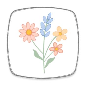 Pastell Blumenstrauß – Frühlingshaftes Design - Viereckiger Kühlschrankmagnet - Weiß - Vorne