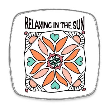 Relaxing in the sun - Viereckiger Kühlschrankmagnet - Weiß - Vorne