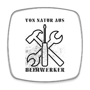 Do-it-yourselfers by nature – tool design - Square fridge magnet - white - Front