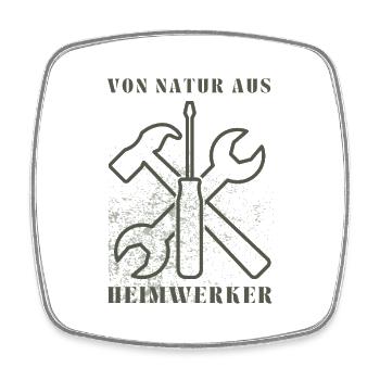 Do-it-yourselfers by nature – tool design - Square fridge magnet - white - Front