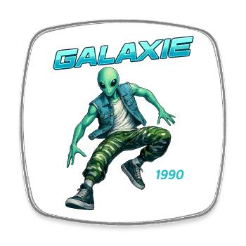 Galaxy 1990 Alien Retro Look - Square fridge magnet - white - Front