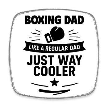 Boxer-Papa – Vatertagsgeschenk mit Stil - Viereckiger Kühlschrankmagnet - Weiß - Vorne