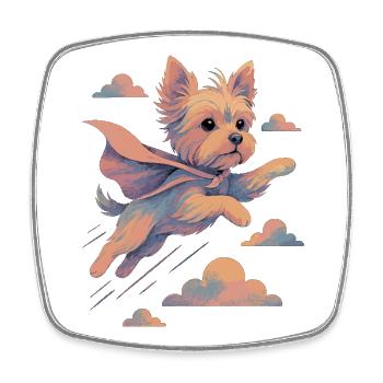 Super Dog Yorkshire Terrier Cape Cape Gift - Square fridge magnet - white - Front