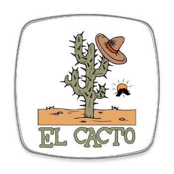 El Cacto 1 - Magnet carré - blanc - Devant