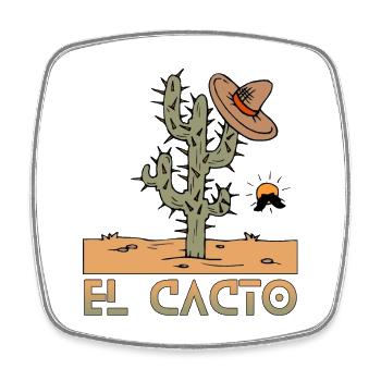 El Cacto 2 - Magnet carré - blanc - Devant