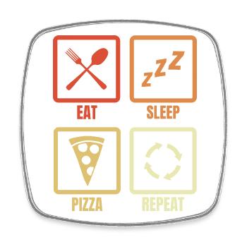 Eat Sleep Pizza Repeat - Square fridge magnet - white - Front