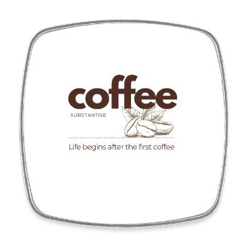 Coffee – Life Begins After the First Cup - Viereckiger Kühlschrankmagnet - Weiß - Vorne