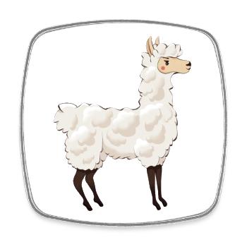 Llama - Viereckiger Kühlschrankmagnet - Weiß - Vorne