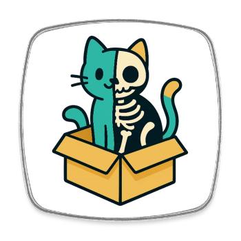 Schrödinger's Cat - Physics Design - Square fridge magnet - white - Front