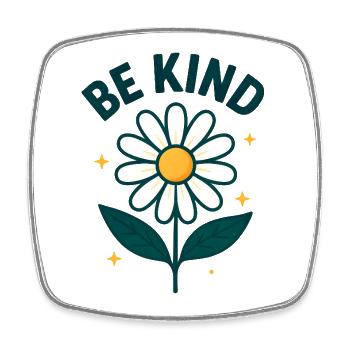 Inspirational flower with message - Square fridge magnet - white - Front