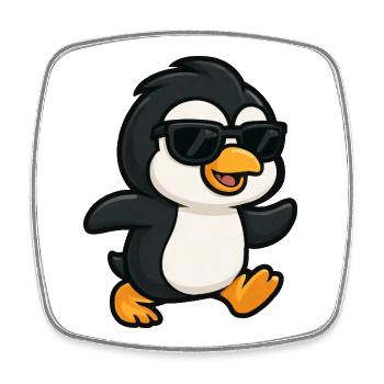 Cool pingouin lunettes de soleil été jogging course à pied - Magnet carré - blanc - Devant