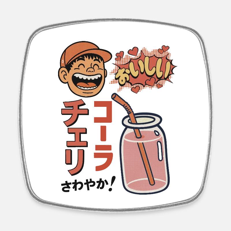 Cherry Cola Refreshing! - Viereckiger Kühlschrankmagnet - Weiß