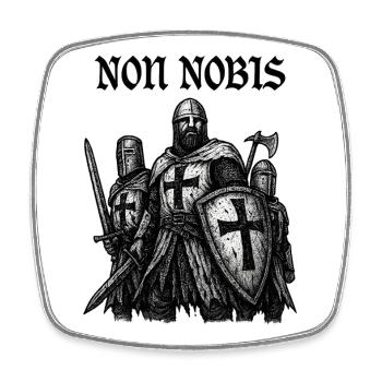 Templer nach der Schlacht – NON NOBIS - Viereckiger Kühlschrankmagnet - Weiß - Vorne
