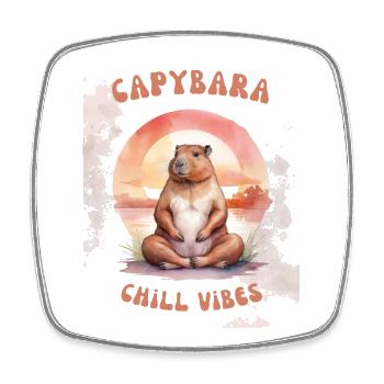 Chill, Relax & Capybara - Magnet carré - blanc - Devant