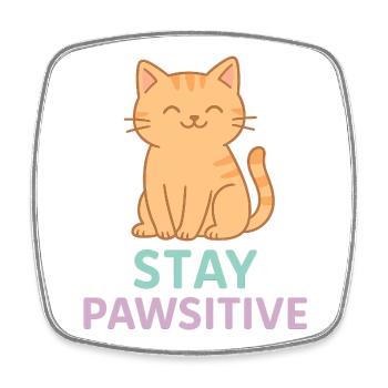 Stay Pawsitive - Square fridge magnet - white - Front