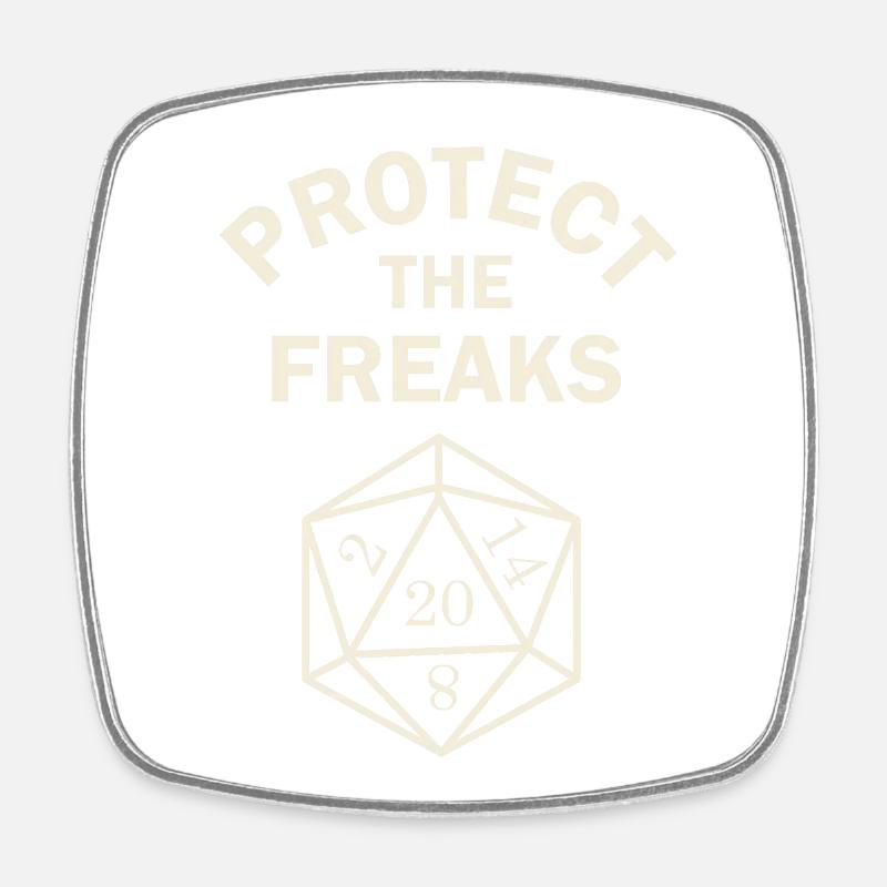 Protect the Freaks - Square fridge magnet - white