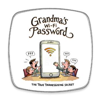 Omas WLAN-Passwort - Viereckiger Kühlschrankmagnet - Weiß - Vorne