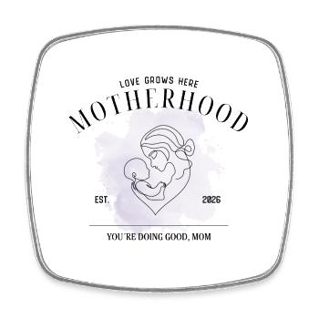 Motherhood EST 2026 – You’re Doing Good Mom - Viereckiger Kühlschrankmagnet - Weiß - Vorne