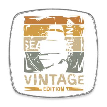 Sailing Vintage Edition – Retro Segeln Design - Viereckiger Kühlschrankmagnet - Weiß - Vorne