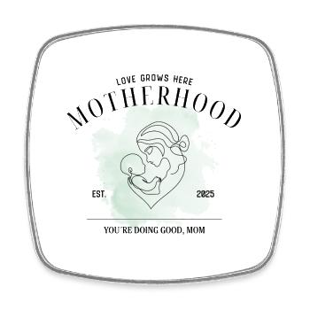 Motherhood EST 2025 – Du machst das gut Mama - Viereckiger Kühlschrankmagnet - Weiß - Vorne