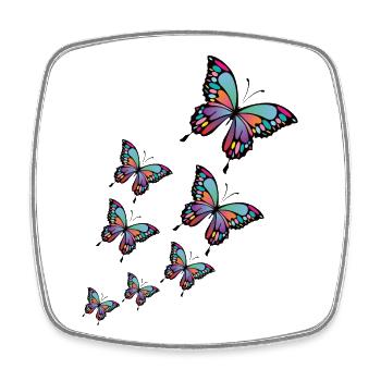 Colorful butterflies. - Square fridge magnet - white - Front