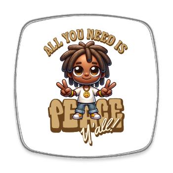 Peace Yall Cartoon Vibe - Square fridge magnet - white - Front