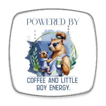 Boy Mom – Calm Energy | Gentle Motherhood - Viereckiger Kühlschrankmagnet - Weiß - Vorne