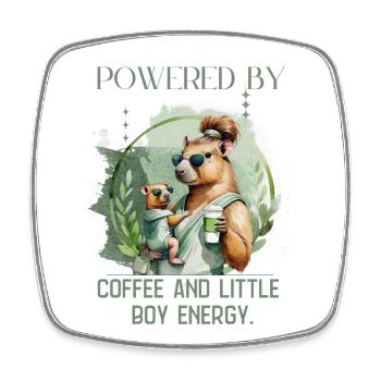 Boy Mom – Calm Energy | Gentle Motherhood - Viereckiger Kühlschrankmagnet - Weiß - Vorne