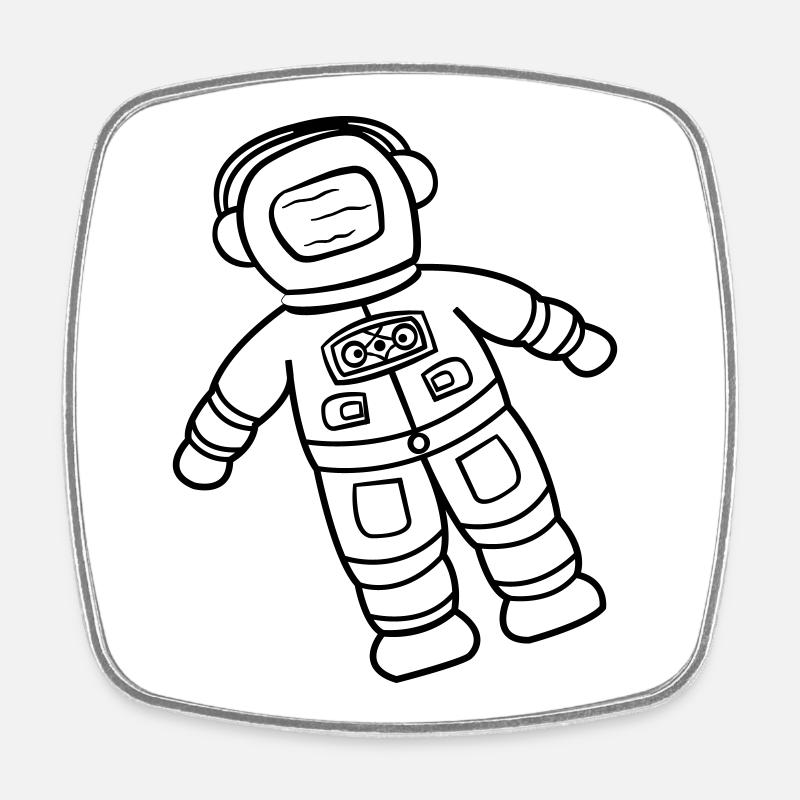 astronaute astronaute spaceman doodle explorateur de l’espace dessiné - Magnet carré - blanc