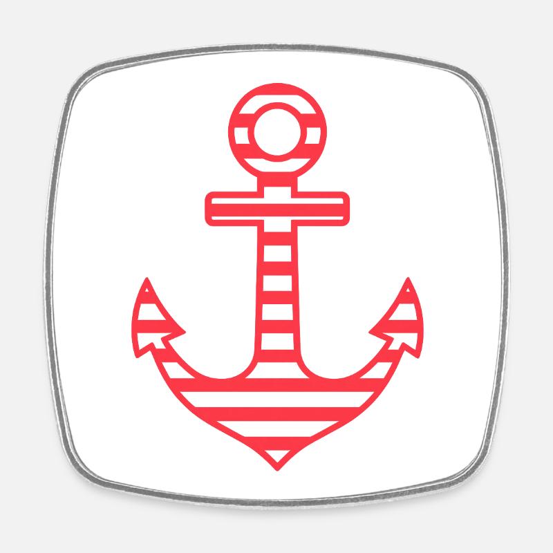 Anchor Illustration - Square fridge magnet - white