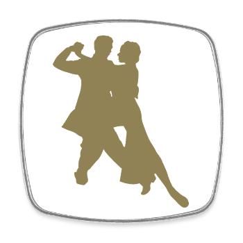 Elegant Dance Couple Silhouette Classical Dance South - Square fridge magnet - white - Front