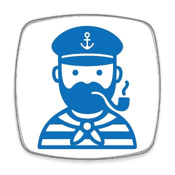 Marin. Capitaine. Otarie à fourrure - Magnet carré - blanc - Devant